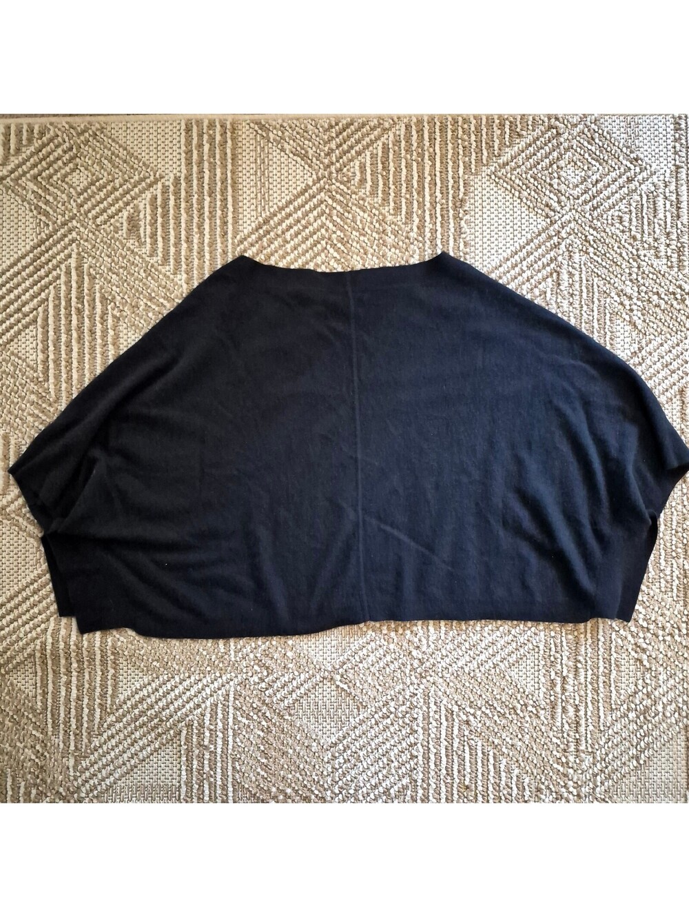 Juicy Couture 100% Cashmere Black Batwing Poncho Sweater M/L